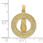 Load image into Gallery viewer, 14K Yellow Gold CAPE MAY On Round Frame With Flip-Flop Charm Pendant

