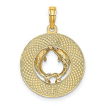 Load image into Gallery viewer, 14K Yellow Gold Sanibel Round Frame With Dolphins Charm Pendant
