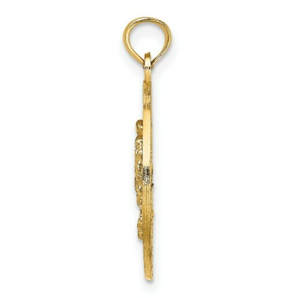 14K Yellow Gold ANNAPOLIS, MD Round Frame With Crab Charm Pendant