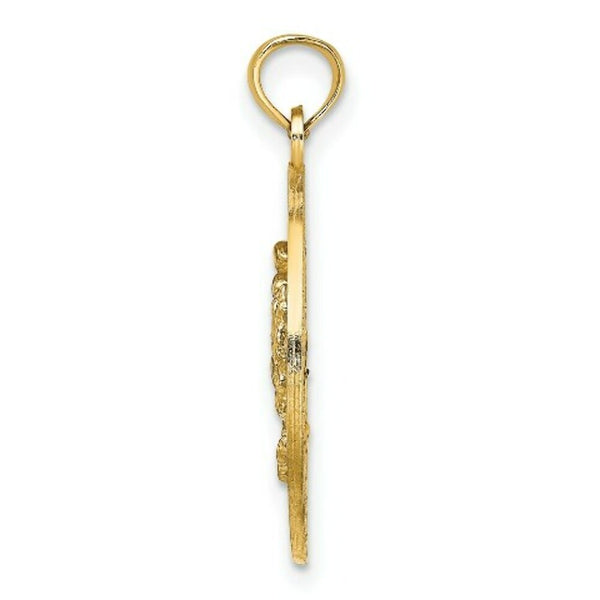 14K Yellow Gold ANNAPOLIS, MD Round Frame With Crab Charm Pendant
