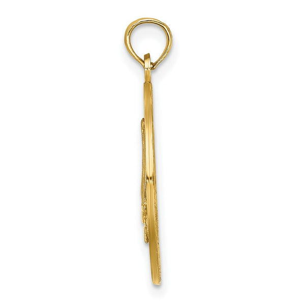 14K Yellow Gold ANNAPOLIS, MD Round Frame With Sailboat Charm Pendant