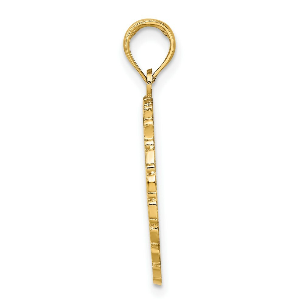 14K Yellow Gold JAMAICA & PALM TREE On Disk Charm Pendant