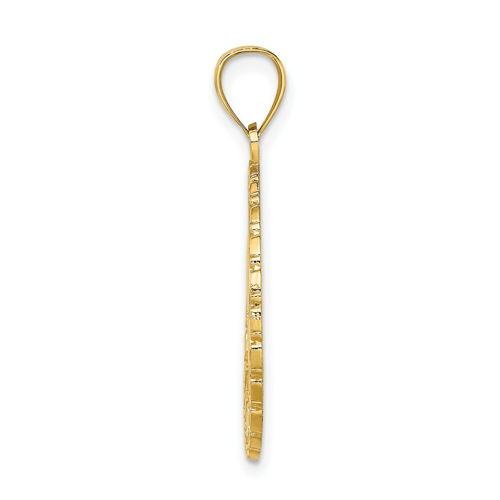 14K Yellow Gold JAMAICA & DolphinS On Disk Charm Pendant