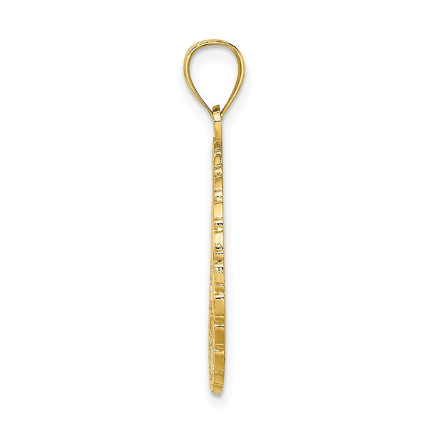 14K Yellow Gold JAMAICA & DolphinS On Disk Charm Pendant