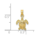 Load image into Gallery viewer, 14K Yellow Gold 3-D Mini SEA TURTLE Charm Pendant

