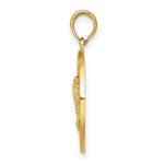 Load image into Gallery viewer, 14K Yellow Gold FLORIDA On Round Frame With Double Palm Tree Charm Pendant
