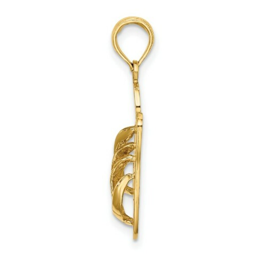 14K Yellow Gold Large TURKS & CAICOS Double Flip-Flop Charm Pendant