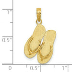 Load image into Gallery viewer, 14K Yellow Gold Large TURKS &amp; CAICOS Double Flip-Flop Charm Pendant
