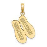 Load image into Gallery viewer, 14K Yellow Gold Large TURKS &amp; CAICOS Double Flip-Flop Charm Pendant
