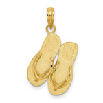 Load image into Gallery viewer, 14K Yellow Gold Large TURKS &amp; CAICOS Double Flip-Flop Charm Pendant
