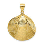 Load image into Gallery viewer, 14K Yellow Gold Textured 2-D Large Clam Shell Charm Pendant
