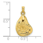 Load image into Gallery viewer, 14K Yellow Gold 2-D Textured &amp; Polished OYSTER SHELL Charm Pendant
