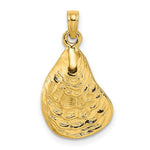 Load image into Gallery viewer, 14K Yellow Gold 2-D Textured &amp; Polished OYSTER SHELL Charm Pendant
