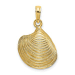 Load image into Gallery viewer, 14K Yellow Gold 3-D Textured Clam Shell Charm Pendant
