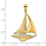 Load image into Gallery viewer, 14K Yellow Gold Polished Sailboat Charm Pendant
