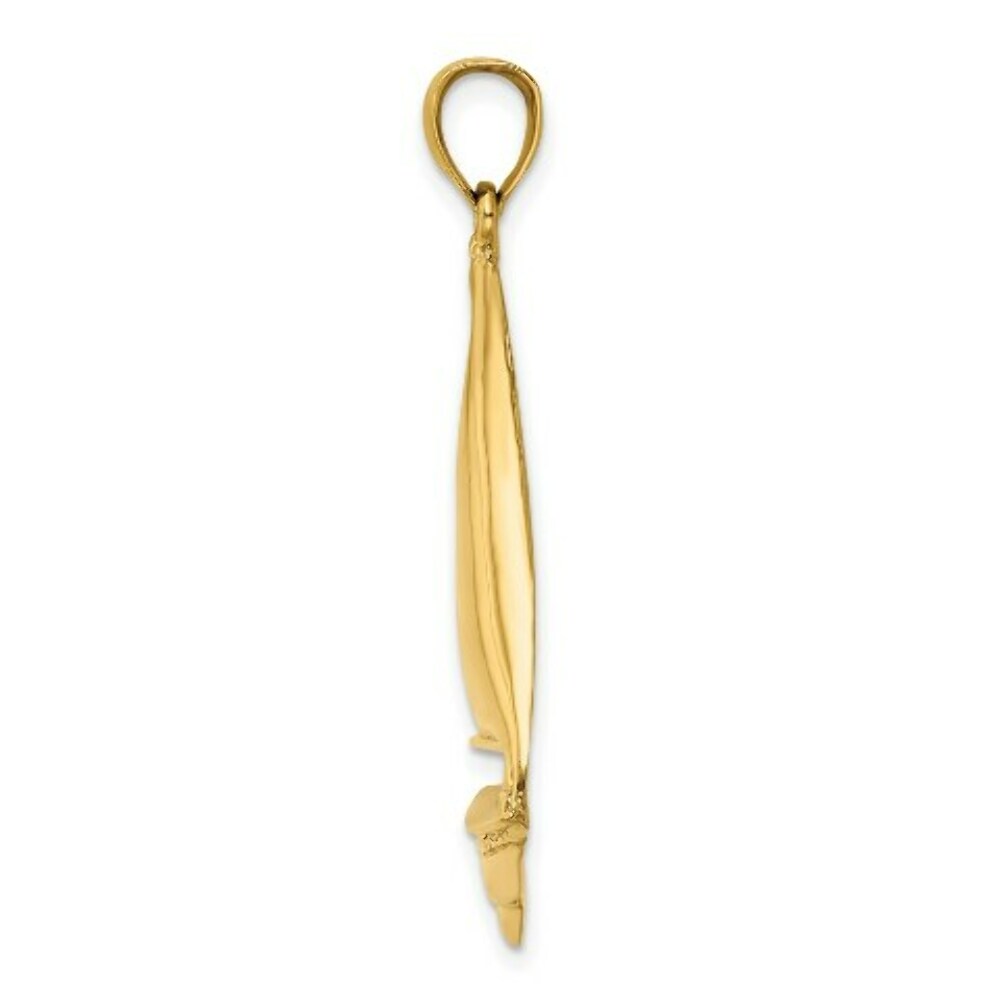 14K Yellow Gold Polished Sailboat Charm Pendant