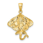 Load image into Gallery viewer, 14K Yellow Gold 2-D STINGRAY Charm Pendant
