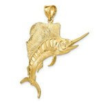 Load image into Gallery viewer, 14K Yellow Gold 3-D Polished Textured Sailfish Charm Pendant

