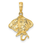 Load image into Gallery viewer, 14K Yellow Gold 2-D Stingray Charm Pendant
