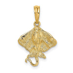 Load image into Gallery viewer, 14K Yellow Gold 2-D Stingray Charm Pendant
