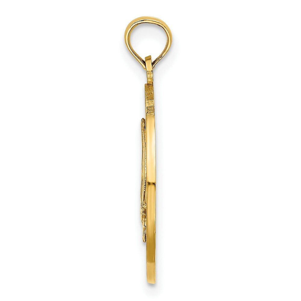 14K Yellow Gold NEWPORT RHODE ISLAND With Sailboat Charm Pendant