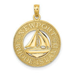 Load image into Gallery viewer, 14K Yellow Gold NEWPORT RHODE ISLAND With Sailboat Charm Pendant
