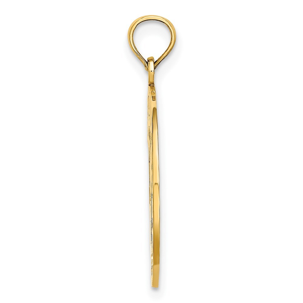 14K Yellow Gold KENNEBUNKPORT With Dolphins In Disc Charm Pendant