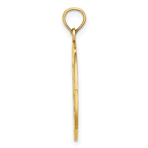 14K Yellow Gold KENNEBUNKPORT With Dolphins In Disc Charm Pendant