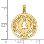 Load image into Gallery viewer, 14K Yellow Gold KENNEBUNKPORT With Dolphins In Disc Charm Pendant
