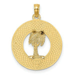 Load image into Gallery viewer, 14K Yellow Gold CHARLESTON Round Frame With Palm Tree Charm Pendant
