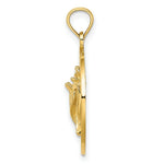 Load image into Gallery viewer, 14K Yellow Gold JAMAICA On Round Frame With Conch Shell Charm Pendant
