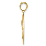 Load image into Gallery viewer, 14K Yellow Gold SAINT AUGUSTINE On Round Frame With Palm Tree Charm Pendant

