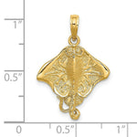 Load image into Gallery viewer, 14K Yellow Gold 2-D Stingray Charm Pendant
