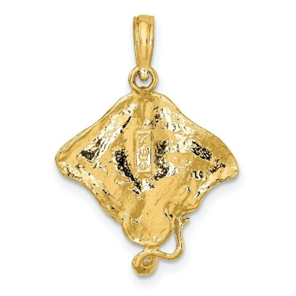 14K Yellow Gold 2-D Stingray Charm Pendant