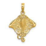 Load image into Gallery viewer, 14K Yellow Gold 2-D Stingray Charm Pendant

