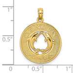 Load image into Gallery viewer, 14K Yellow Gold CANCUN On Round Frame With Dolphin Charm Pendant

