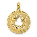 Load image into Gallery viewer, 14K Yellow Gold CANCUN On Round Frame With Dolphin Charm Pendant
