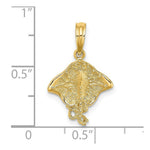 Load image into Gallery viewer, 14K Yellow Gold 2-D Stingray Charm Pendant
