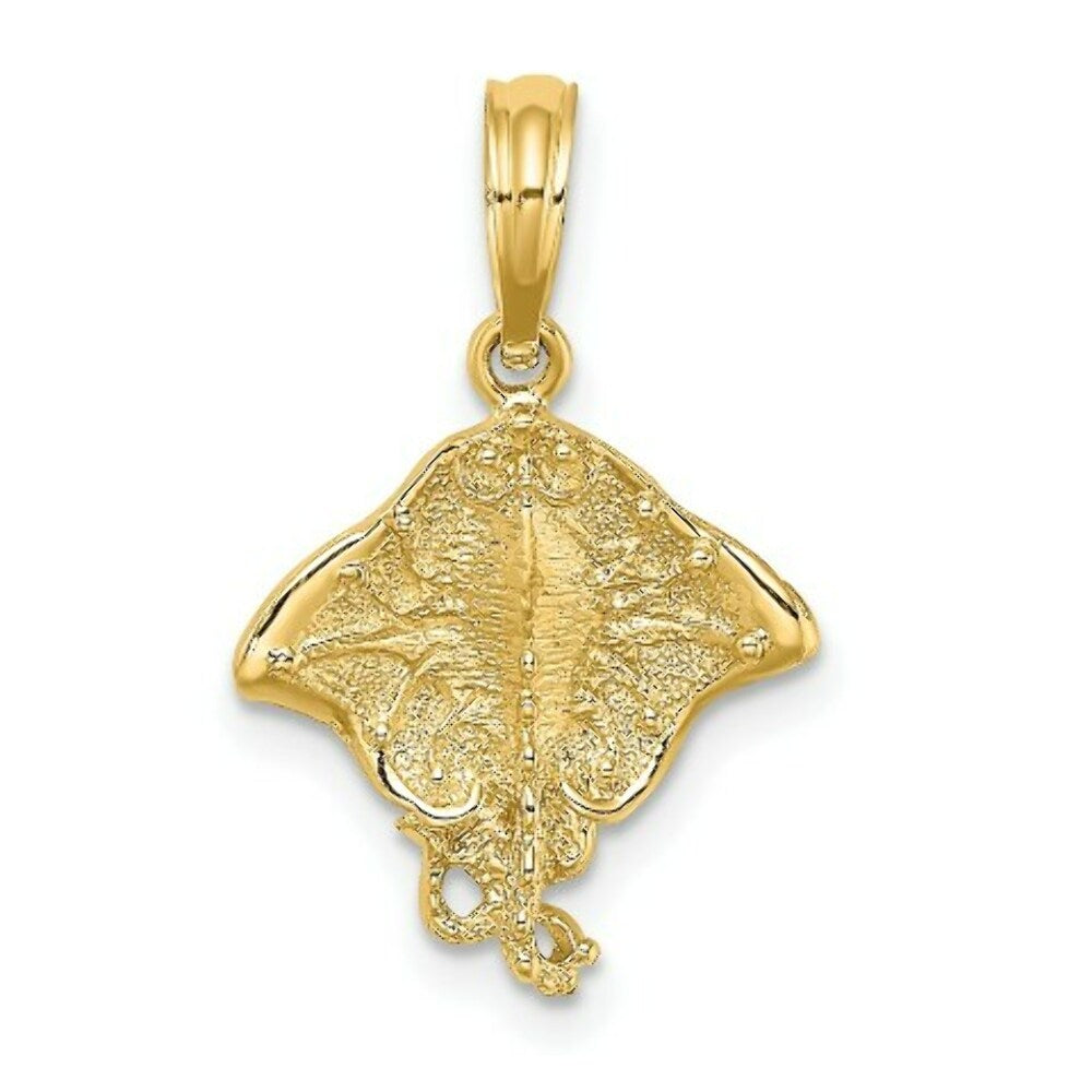 14K Yellow Gold 2-D Stingray Charm Pendant