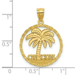 Load image into Gallery viewer, 14K Yellow Gold Cancun Under Palm Tree In Round Frame Charm Pendant
