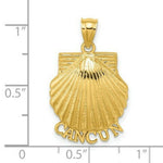 Load image into Gallery viewer, 14K Yellow Gold 2-D Cancun Under Scallop Shell Charm Pendant
