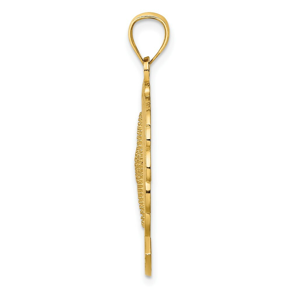 14K Yellow Gold FLORIDA Under Starfish & Dolphin Wave Frame Charm Pendant