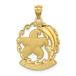 Load image into Gallery viewer, 14K Yellow Gold FLORIDA Under Starfish &amp; Dolphin Wave Frame Charm Pendant
