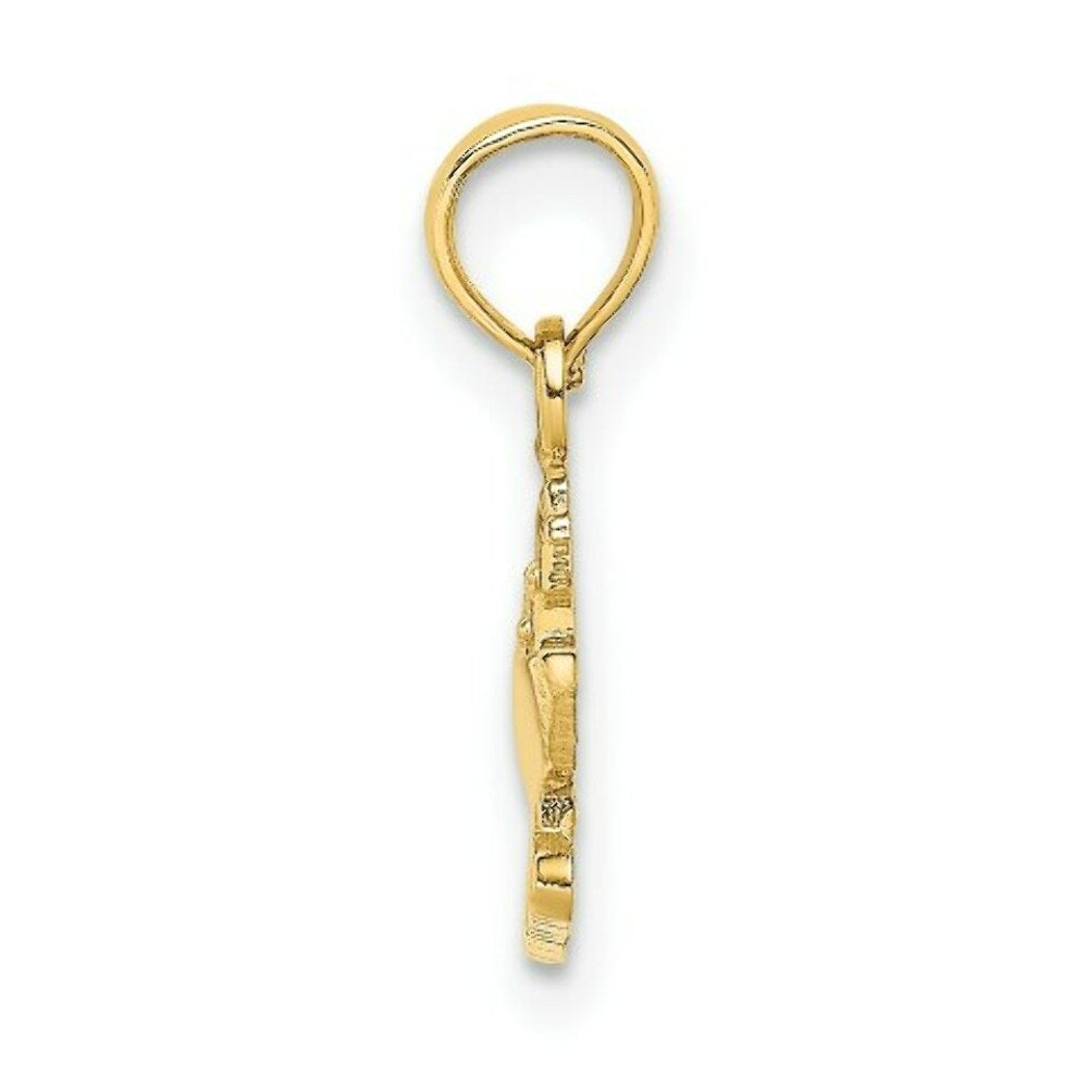 14K Yellow Gold 2-D Bahamas Cruise Ship Charm Pendant