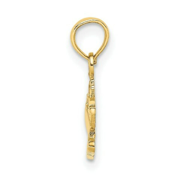 14K Yellow Gold 2-D Bahamas Cruise Ship Charm Pendant