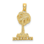Load image into Gallery viewer, 14K Yellow Gold 2-D Bahamas Under Palm Tree Charm Pendant
