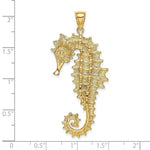 Load image into Gallery viewer, 14K Yellow Gold Textured 3-D SeaHorse Charm Pendant
