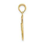 Load image into Gallery viewer, 14K Yellow Gold Nassau Bahamas Disk Dolphin Charm Pendant
