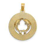 Load image into Gallery viewer, 14K Yellow Gold Bahamas Frame Dolphin Charm Pendant
