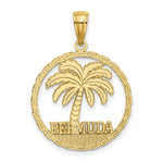 Load image into Gallery viewer, 14K Yellow Gold BERMUDA Under Palm Tree In Round Frame Charm Pendant
